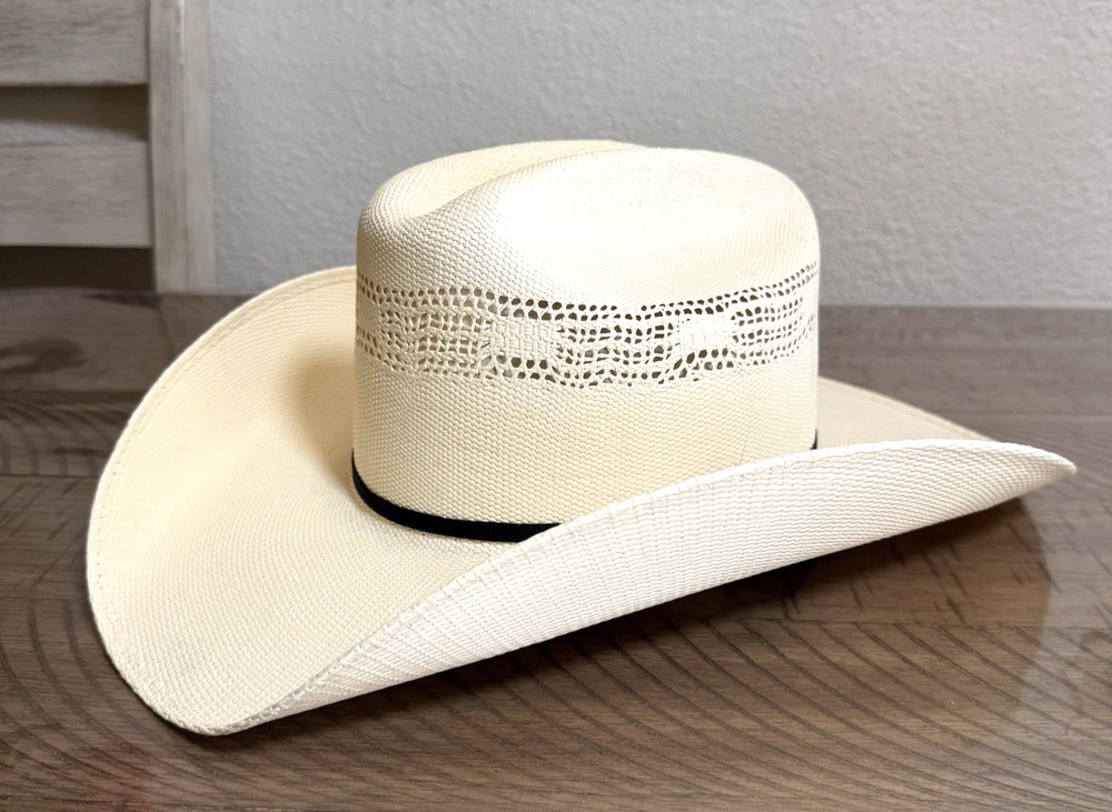 Tucson Hats 50X Natural Straw Cowboy Hat Western Ranch Rodeo USA 7 1/4